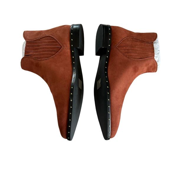 Rebecca Minkoff Madysin Acorn Brick Studded Suede Ankle Boots Size 6.5 - Picture 3 of 8